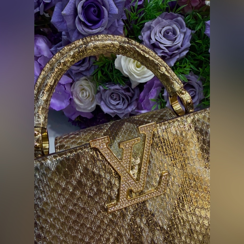 Louis Vuitton Capucines Mini Gold Python Handbag - Picture 2 of 9